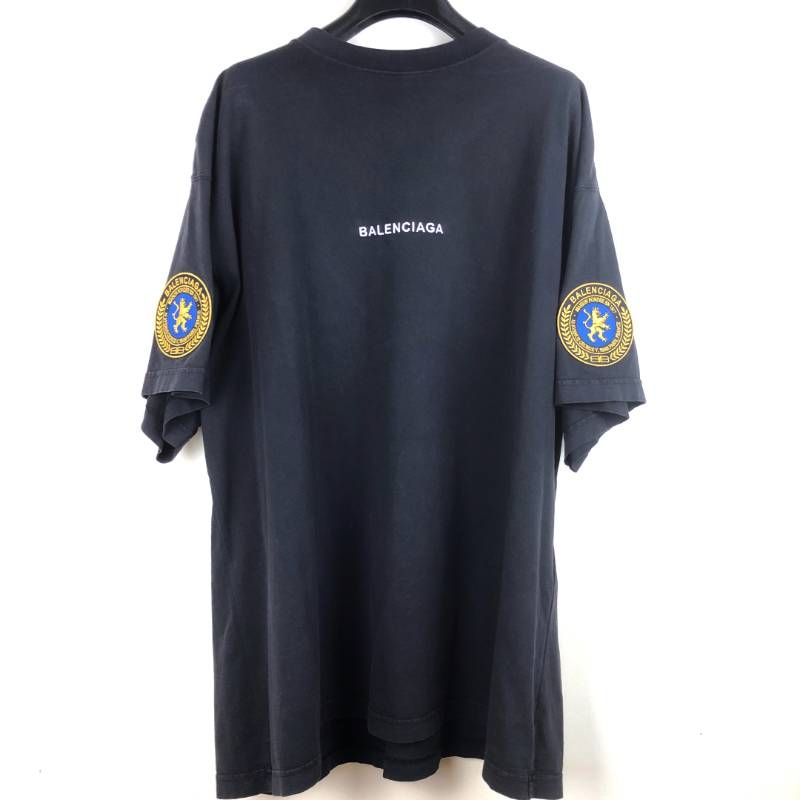 BALENCIAGA バレンシアガ／2025 SS Uniform Merch Tシャツ エンブレム／L／コットン／ブラック