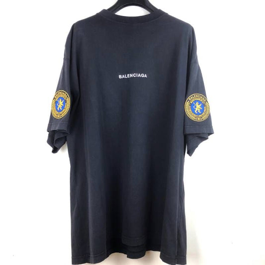 BALENCIAGA バレンシアガ／2025 SS Uniform Merch Tシャツ エンブレム／L／コットン／ブラック