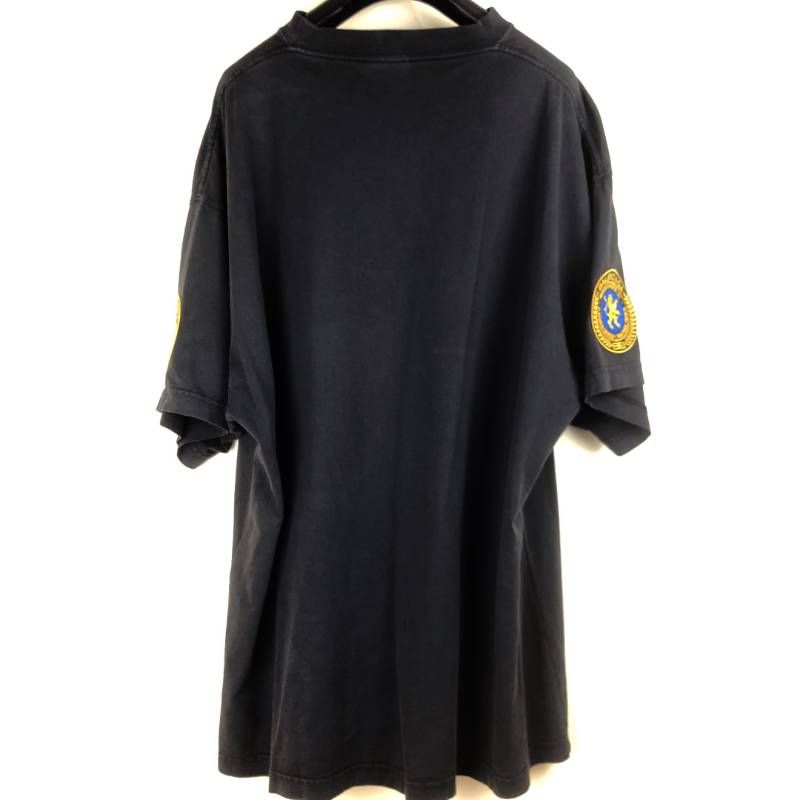 BALENCIAGA バレンシアガ／2025 SS Uniform Merch Tシャツ エンブレム／L／コットン／ブラック
