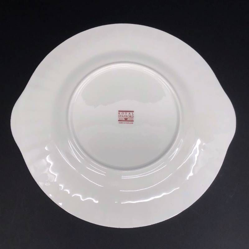 Royal Stafford ロイヤルスタッフォード／カップ＆ソーサー（2客）・プレート（小 2枚）・プレート（大 1枚） セット／陶器／ホワイト・ピンク・パープル