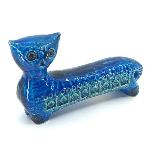 FLAVIA フラビア／ビトッシ リミニブルー ネコ 猫 置物／陶器／コバルトブルー