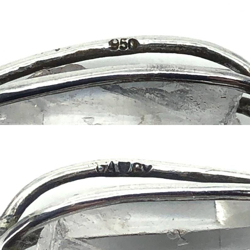 SV950刻印 クリスタル ハンドメイド ピアス／SV950・クリスタル／シルバー・クリア