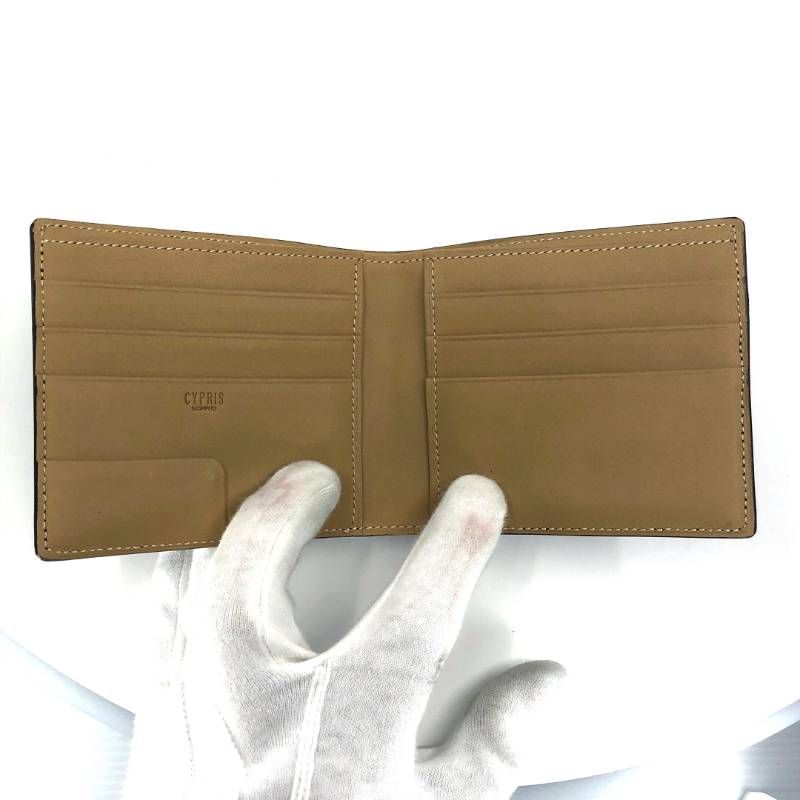 【美品】OIL SHELL CORDOVAN オイルシェルコードバン／コードバンレザー 二つ折り 財布 コンパクト ウォレット／レザー／ブラック・ブラウン