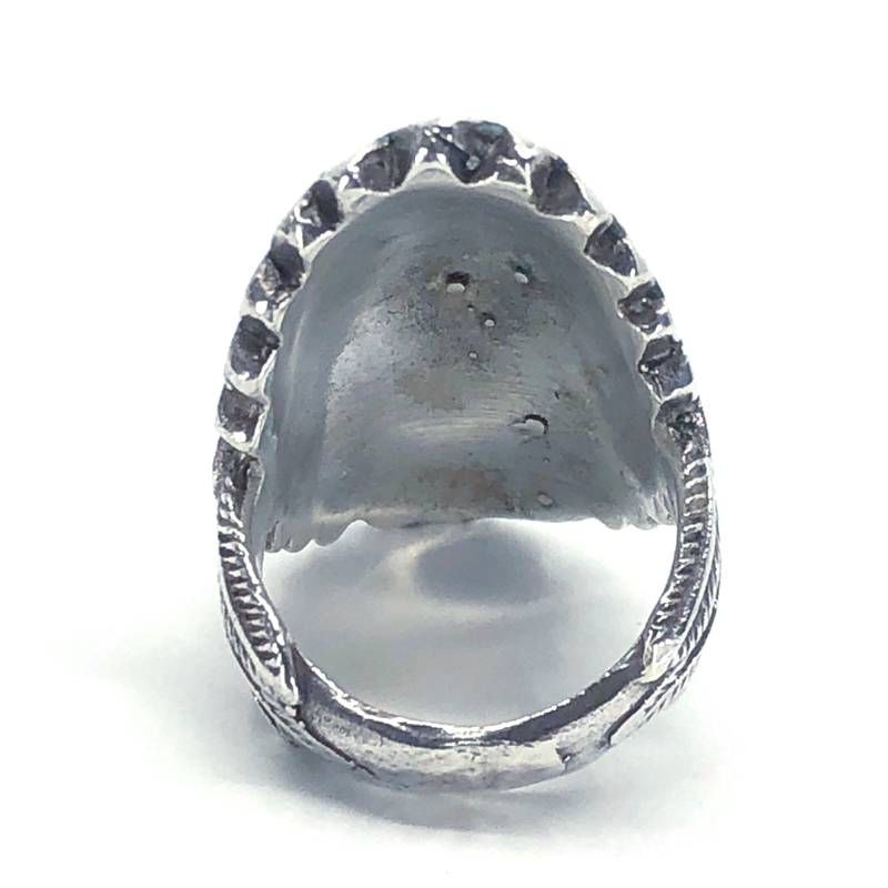 【美品】NAVAJO ナバホ族／インディアン ヘッドリング 指輪／SV925・ターコイズ／10号／シルバー・ターコイズブルー