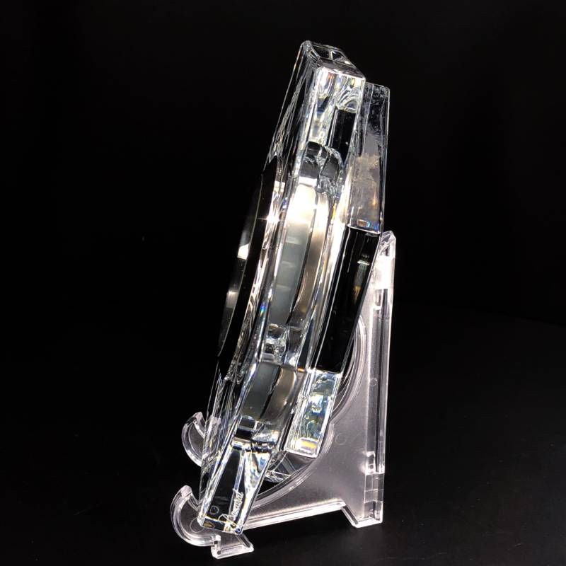【美品・電池交換済み】Baccarat バカラ／アルクール アビス デスククロック／クリスタルグラス／クリア・ホワイト／BC585