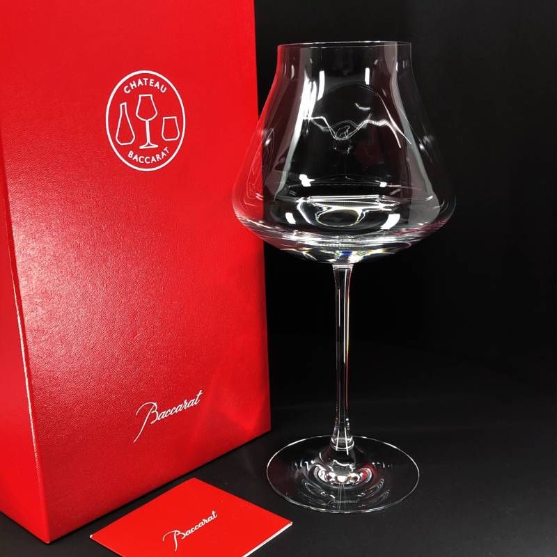 【美品・箱付き】Baccarat バカラ／シャトーバカラ ワイングラス XLサイズ（24.5cm）／クリスタルグラス／クリア／BC586