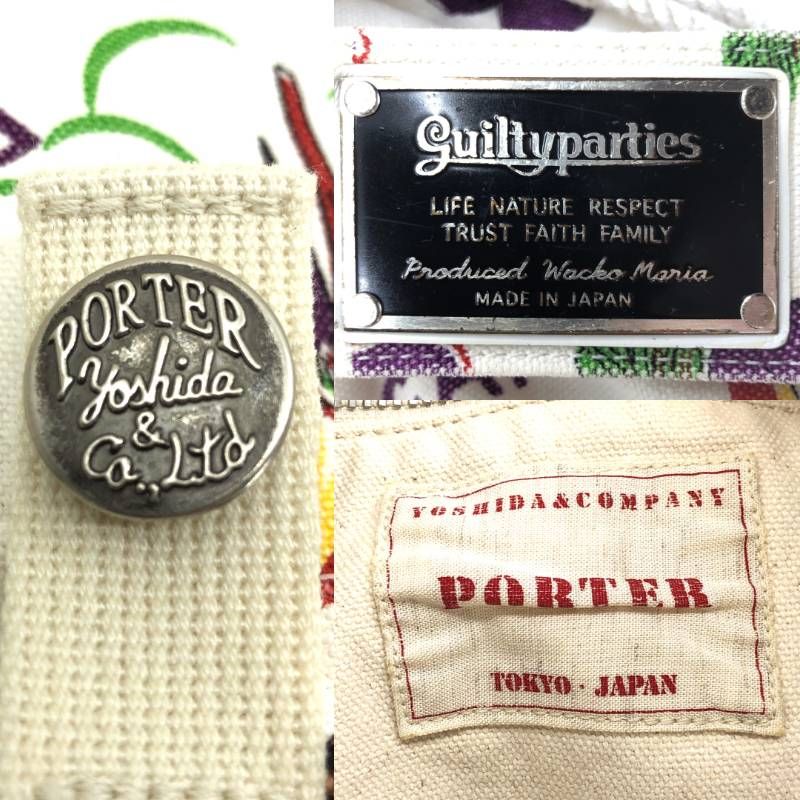 WACKO MARIA ワコマリア × PORTER ポーター コラボ／ジャマイカ メッセンジャーバッグ ショルダー ジャマイカ ガンジャ／キャンバス／マルチカラー