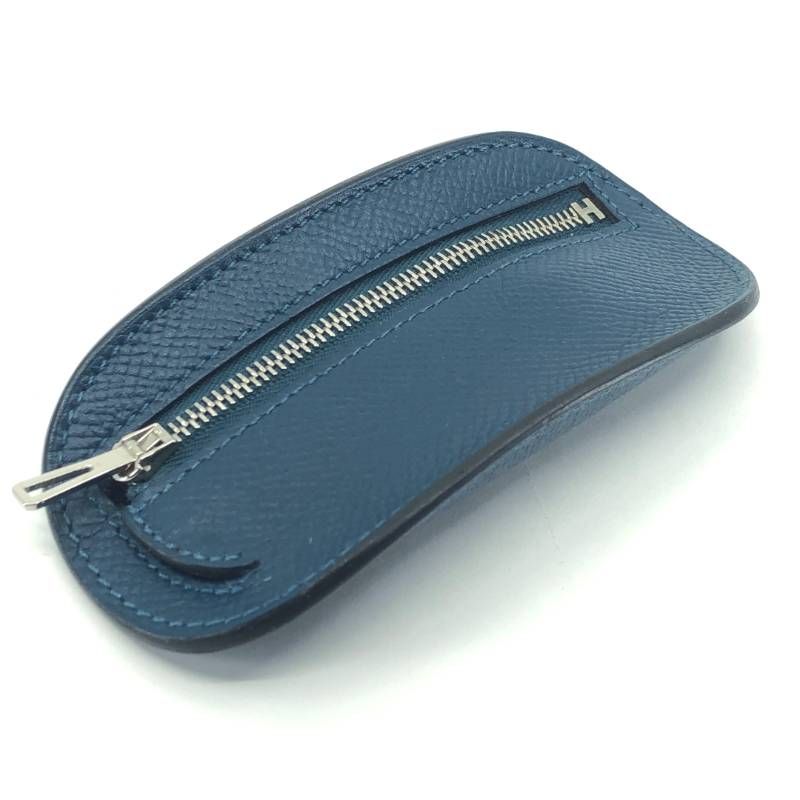 【美品】HERMES エルメス／サーフ 財布 小銭入れ コインケース エプソン／レザー／ブルー