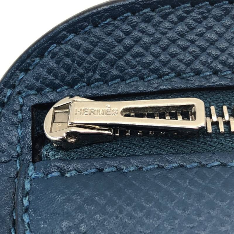 【美品】HERMES エルメス／サーフ 財布 小銭入れ コインケース エプソン／レザー／ブルー