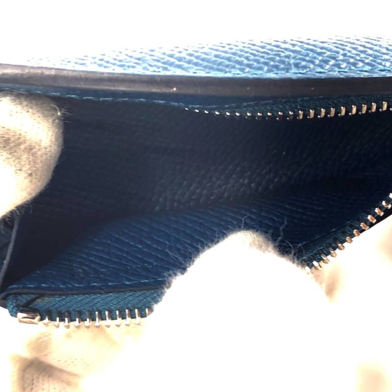 【美品】HERMES エルメス／サーフ 財布 小銭入れ コインケース エプソン／レザー／ブルー