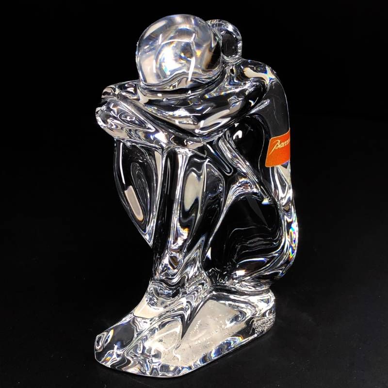 【希少・美品】Baccarat バカラ／うずくまる女性像 人 NUDE DREAMER フィギュリン 置物 オブジェ／11cm／クリスタルグラス／クリア／BC589