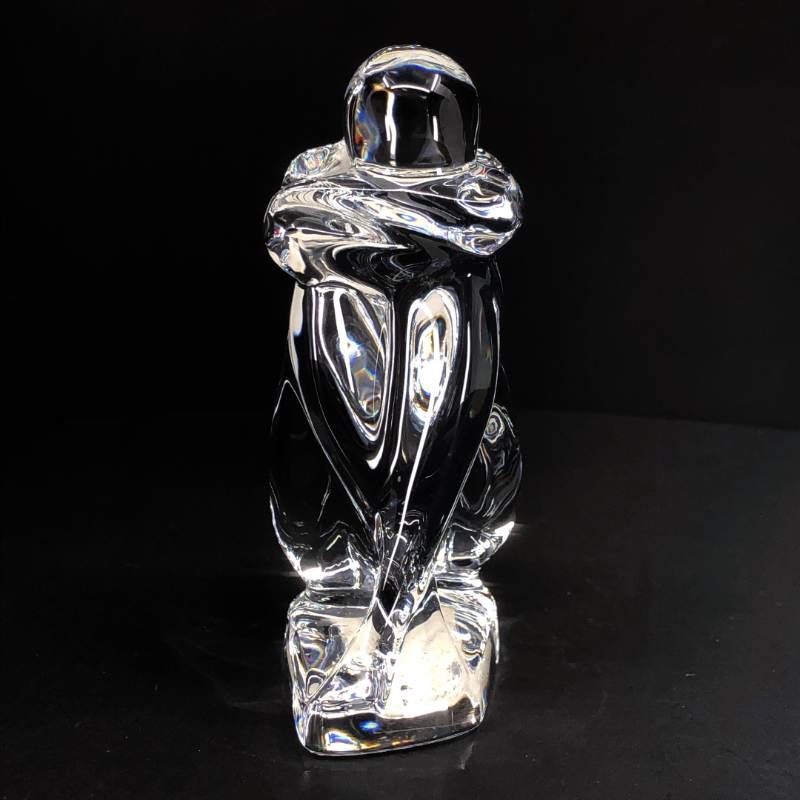 【希少・美品】Baccarat バカラ／うずくまる女性像 人 NUDE DREAMER フィギュリン 置物 オブジェ／11cm／クリスタルグラス／クリア／BC589