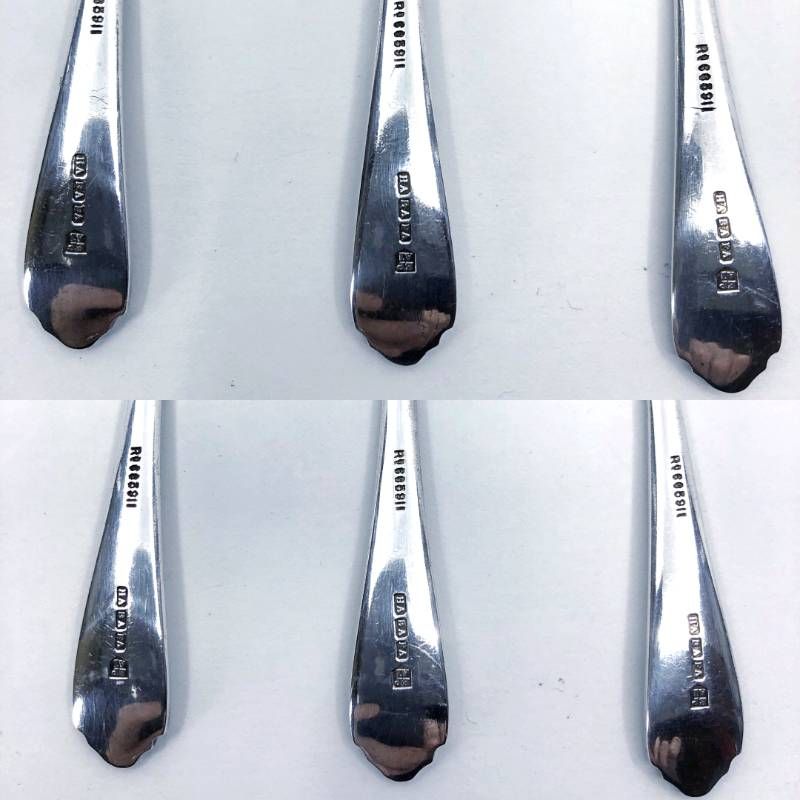 【希少・アンティーク】Atkin Brothers アトキンブラザーズ／1921製 シルバープレート スプーン 6本 セット／シルバープレート（A1品質）／シルバー／BC589