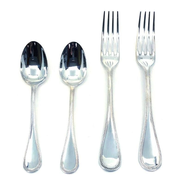 【美品】Christofle クリストフル／フォーク・スプーン パール シルバーコーティング 各2本セット／クリストフルシルバー／シルバー／0316