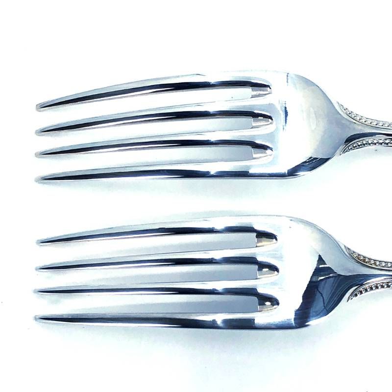 【美品】Christofle クリストフル／フォーク・スプーン パール シルバーコーティング 各2本セット／クリストフルシルバー／シルバー／0317