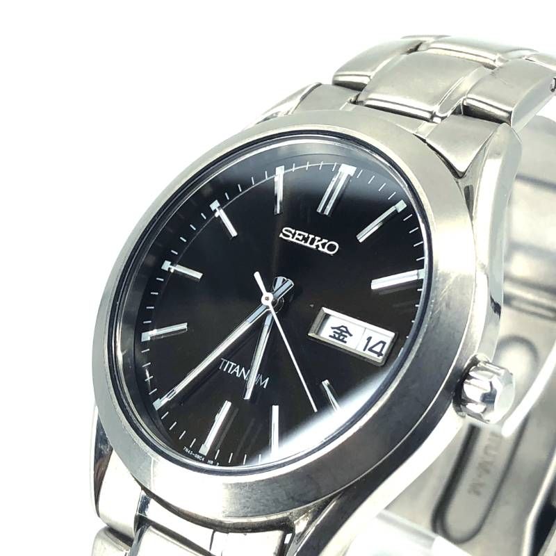 SEIKO セイコー／7N43-0AN0／クォーツ／チタン／シルバー・ブラック