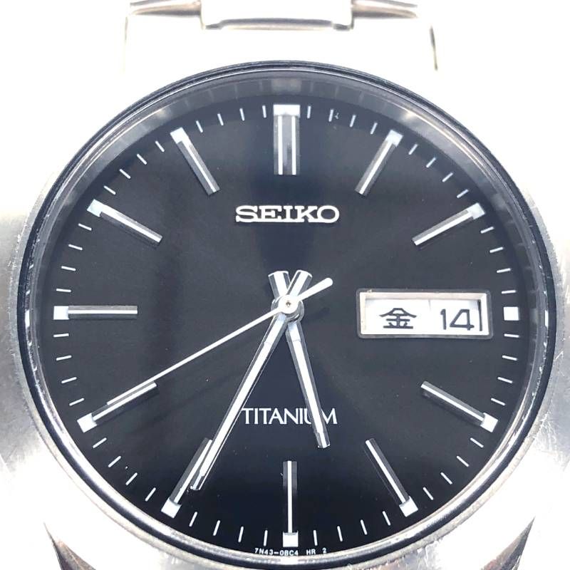SEIKO セイコー／7N43-0AN0／クォーツ／チタン／シルバー・ブラック