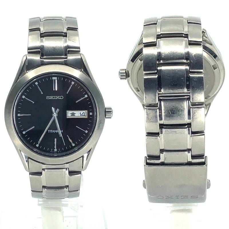 SEIKO セイコー／7N43-0AN0／クォーツ／チタン／シルバー・ブラック