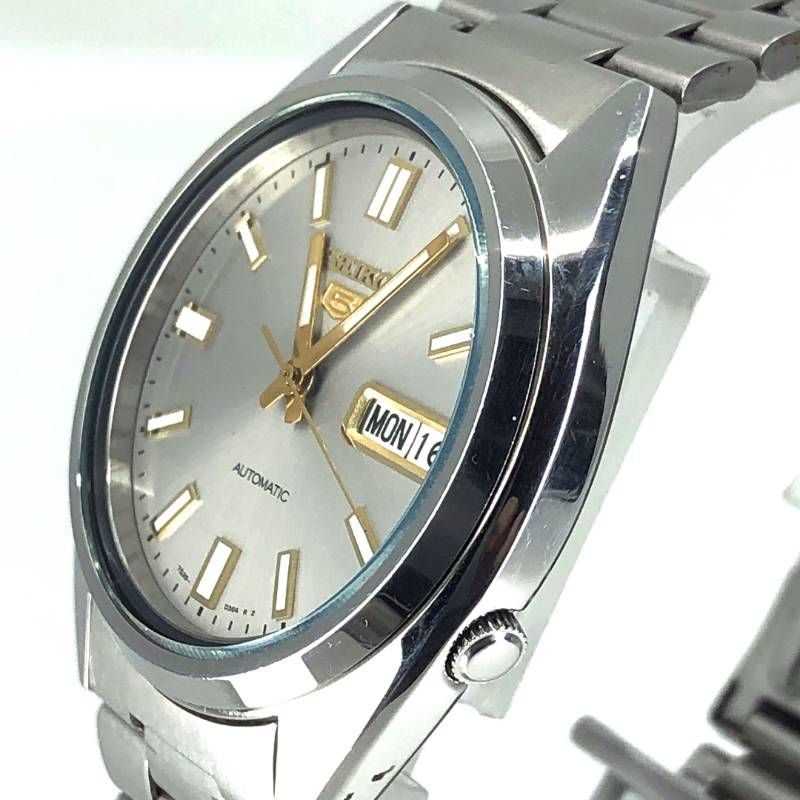 【美品】SEIKO セイコー／セイコー5 7S26-3040／自動巻き／ステンレス／シルバー・グレー・ゴールド