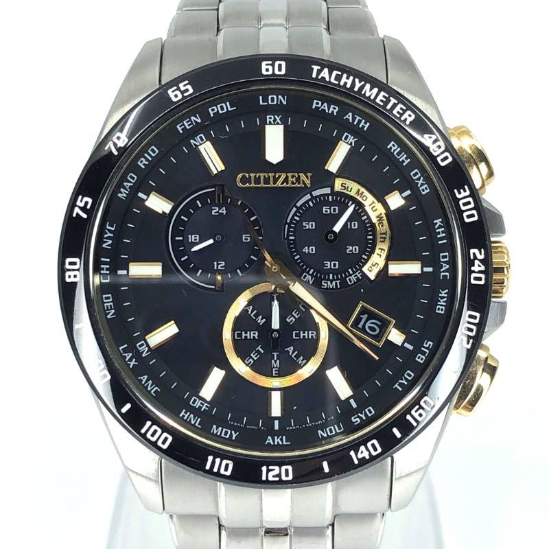 【美品・コマ付き】CITIZEN シチズン／シチズン コレクション エコドライブ E660-A18SR05／ソーラークォーツ／ステンレス／シルバー・ブラック・ゴールド