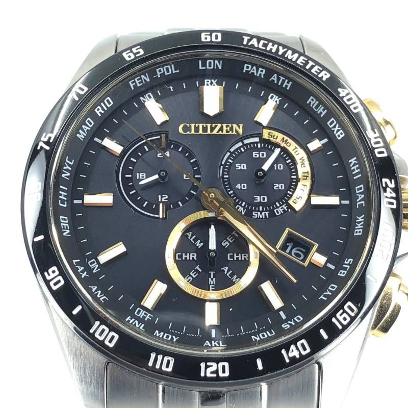 【美品・コマ付き】CITIZEN シチズン／シチズン コレクション エコドライブ E660-A18SR05／ソーラークォーツ／ステンレス／シルバー・ブラック・ゴールド
