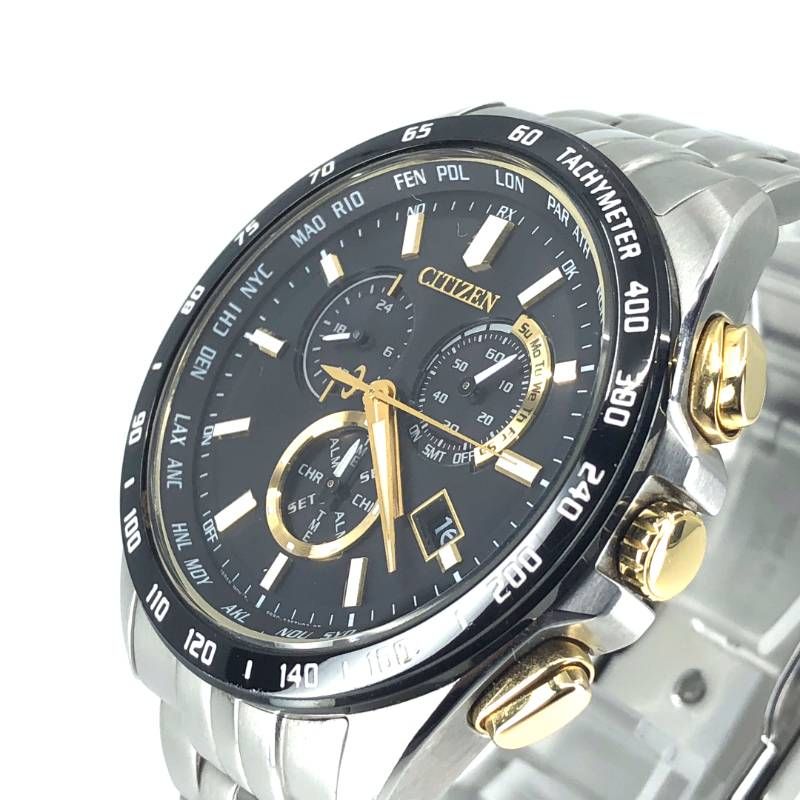 【美品・コマ付き】CITIZEN シチズン／シチズン コレクション エコドライブ E660-A18SR05／ソーラークォーツ／ステンレス／シルバー・ブラック・ゴールド