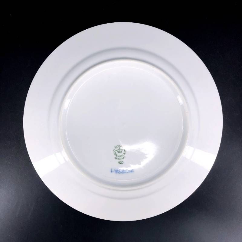 【美品】Royal Copenhagen ロイヤルコペンハーゲン／ブルーフルーテッド プレイン ペア プレート 皿 2枚 セット／19.5cm／陶器／ホワイト・ブルー／M03050