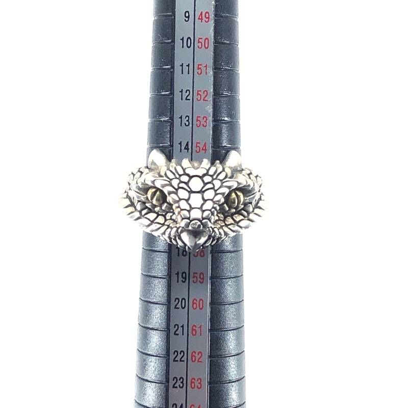 【美品】スネークヘッド 蛇 ヘビ リング 指輪／S925／16号／シルバー