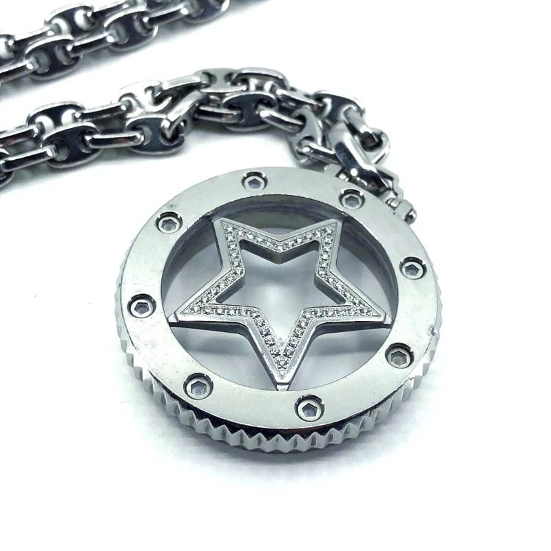 【希少・美品】AQUANAUTIC アクアノウティック／バラ クーダ ネックレス／SS・ダイヤモンド／シルバー