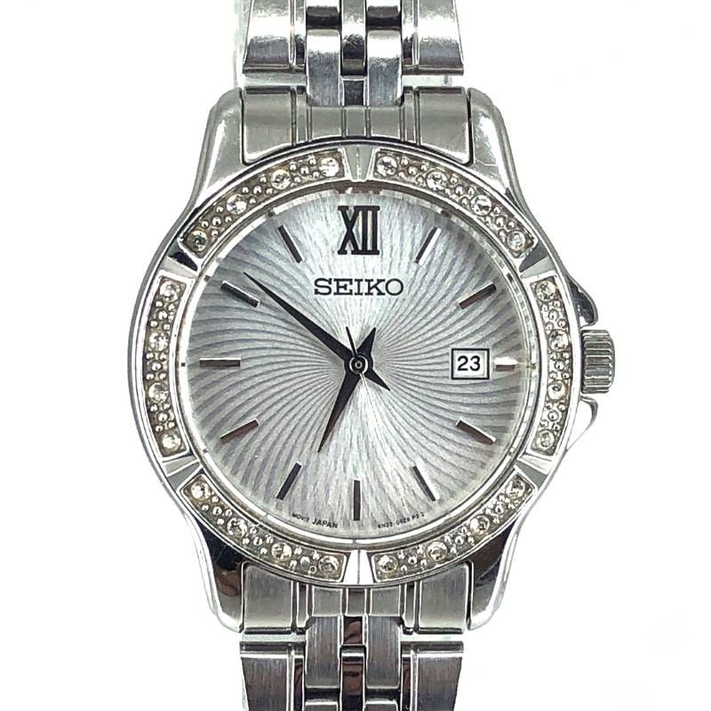 【美品】SEIKO セイコー／レディース 6N22-00G0／クォーツ／ステンレス・石／シルバー