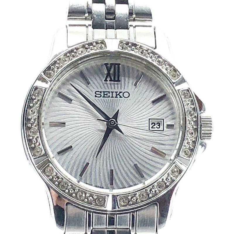 【美品】SEIKO セイコー／レディース 6N22-00G0／クォーツ／ステンレス・石／シルバー