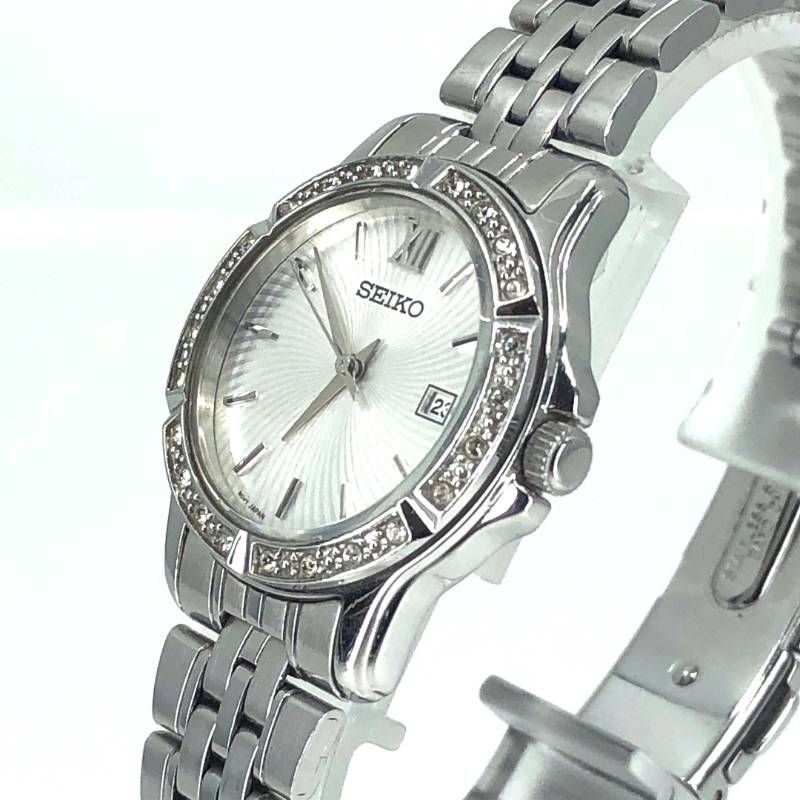 【美品】SEIKO セイコー／レディース 6N22-00G0／クォーツ／ステンレス・石／シルバー