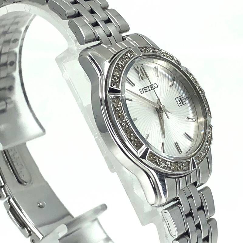【美品】SEIKO セイコー／レディース 6N22-00G0／クォーツ／ステンレス・石／シルバー