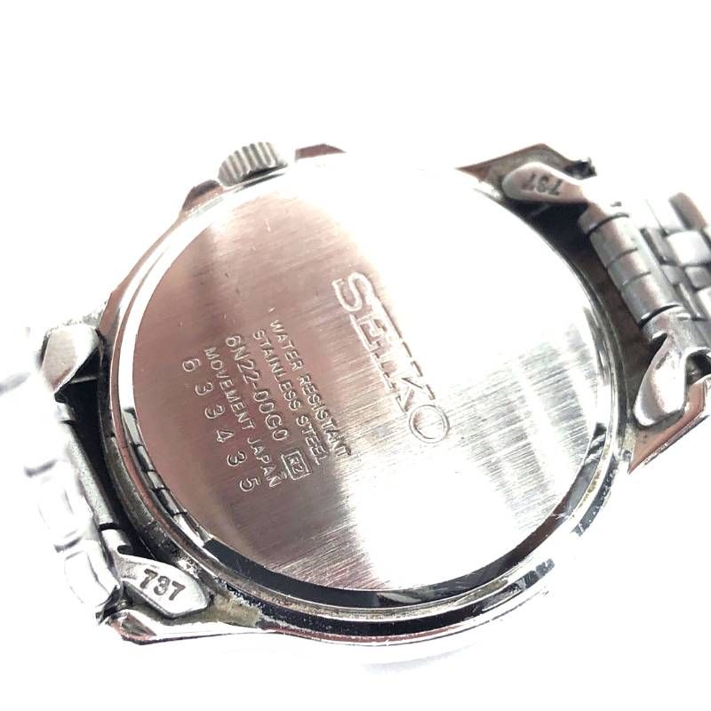 【美品】SEIKO セイコー／レディース 6N22-00G0／クォーツ／ステンレス・石／シルバー