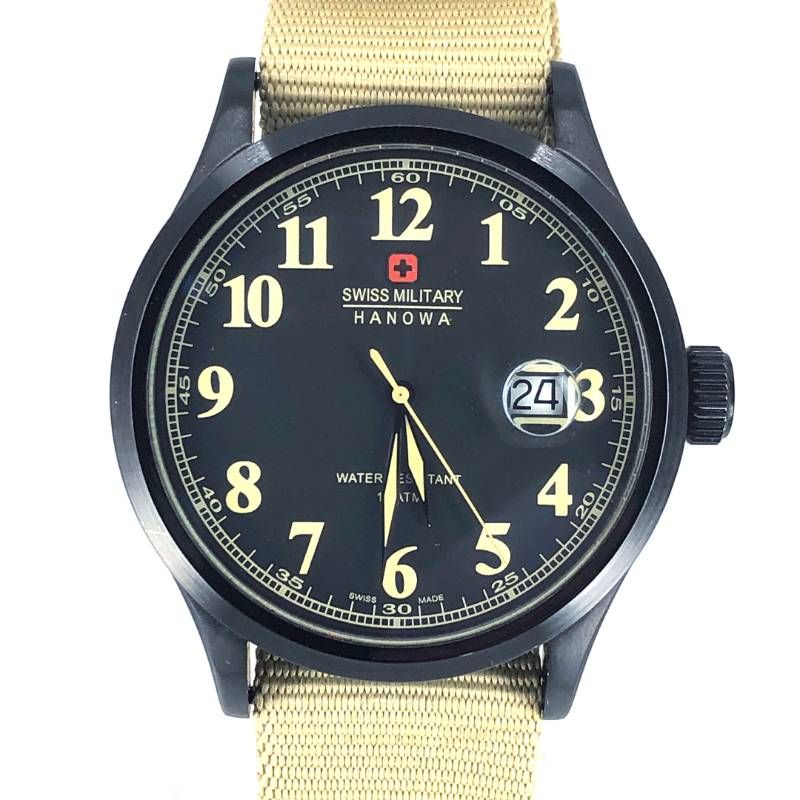 【美品・電池交換済み・チェンジベルト付き】SWISS MILITARY スイスミリタリー／06-4248／クォーツ／ステンレス／ブラック・各色（ミリタリーカラー）／M03066A