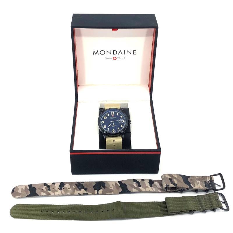 【美品・電池交換済み・チェンジベルト付き】SWISS MILITARY スイスミリタリー／06-4248／クォーツ／ステンレス／ブラック・各色（ミリタリーカラー）／M03066A
