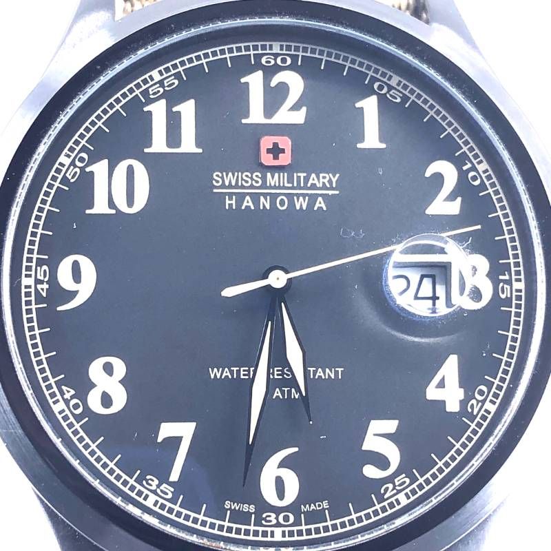 【美品・電池交換済み・チェンジベルト付き】SWISS MILITARY スイスミリタリー／06-4248／クォーツ／ステンレス／ブラック・各色（ミリタリーカラー）／M03066A