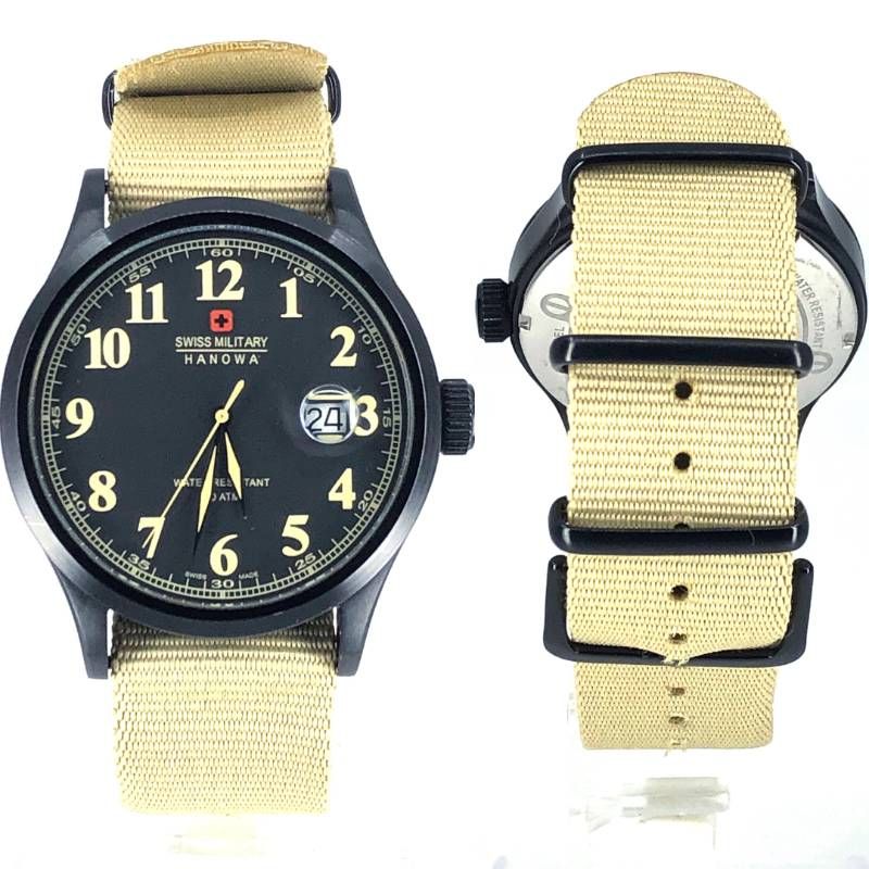 【美品・電池交換済み・チェンジベルト付き】SWISS MILITARY スイスミリタリー／06-4248／クォーツ／ステンレス／ブラック・各色（ミリタリーカラー）／M03066A