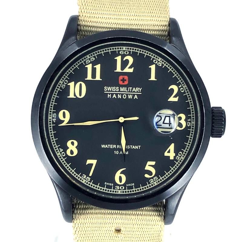 【美品・電池交換済み・チェンジベルト付き】SWISS MILITARY スイスミリタリー／06-4248／クォーツ／ステンレス／ブラック・各色（ミリタリーカラー）／M03066B