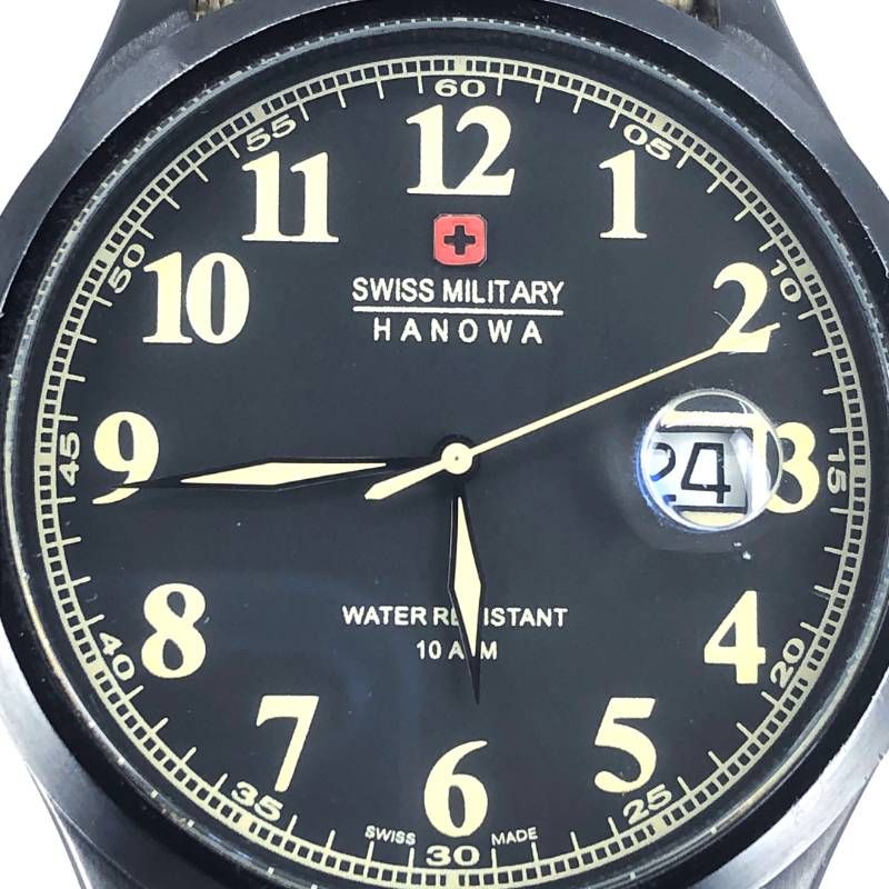 【美品・電池交換済み・チェンジベルト付き】SWISS MILITARY スイスミリタリー／06-4248／クォーツ／ステンレス／ブラック・各色（ミリタリーカラー）／M03066B