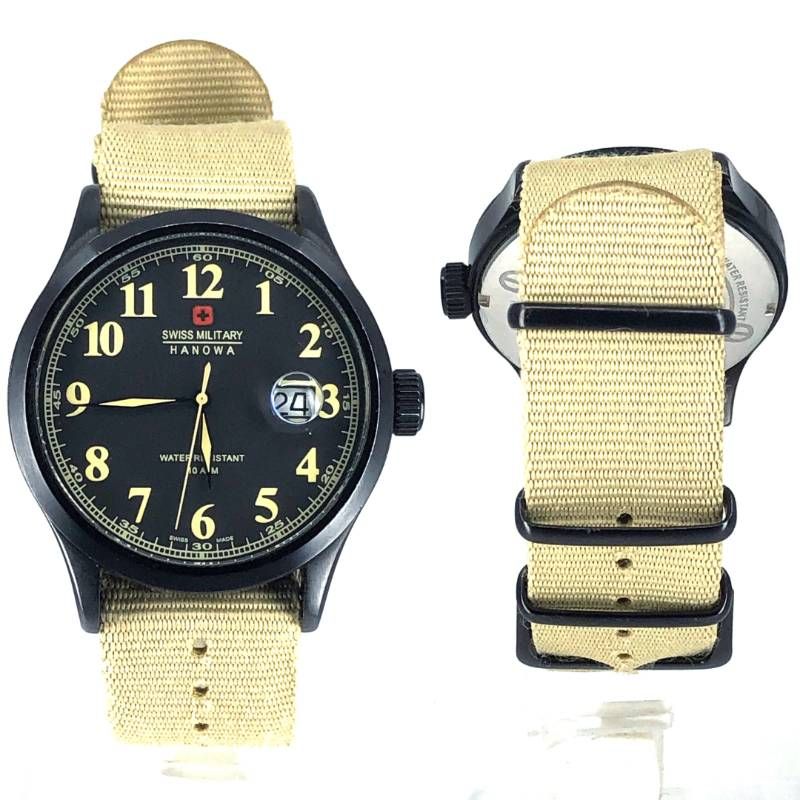 【美品・電池交換済み・チェンジベルト付き】SWISS MILITARY スイスミリタリー／06-4248／クォーツ／ステンレス／ブラック・各色（ミリタリーカラー）／M03066B