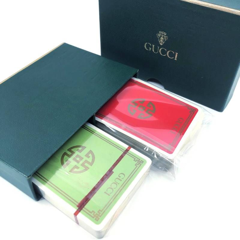 【ケース付き】GUCCI グッチ／トランプ 2セット 赤・緑／紙／レッド・グリーン