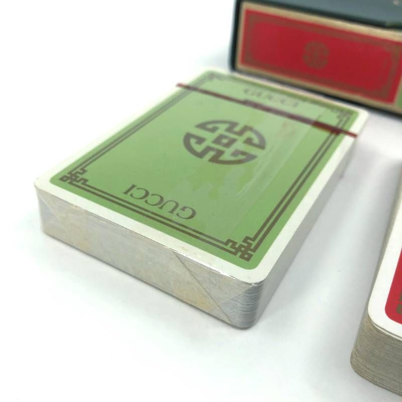 【ケース付き】GUCCI グッチ／トランプ 2セット 赤・緑／紙／レッド・グリーン