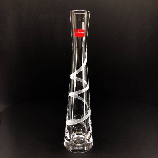 【美品】Baccarat バカラ／スパイラル 一輪挿し 花瓶 フラワーベース／23cm／クリスタルグラス／クリア／BC598
