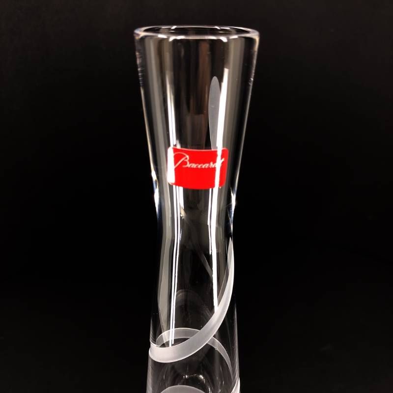 【美品】Baccarat バカラ／スパイラル 一輪挿し 花瓶 フラワーベース／23cm／クリスタルグラス／クリア／BC598