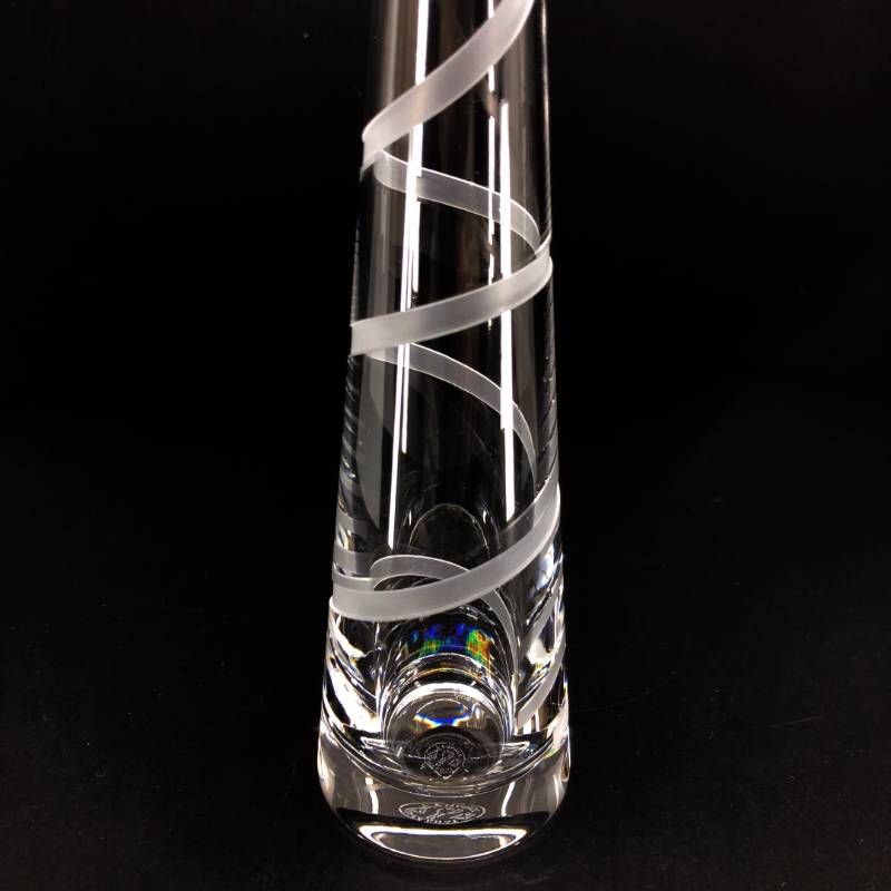 【美品】Baccarat バカラ／スパイラル 一輪挿し 花瓶 フラワーベース／23cm／クリスタルグラス／クリア／BC598