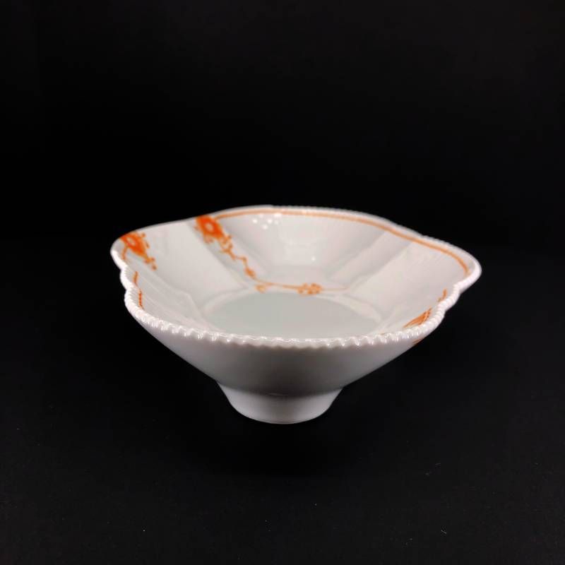 【美品】Royal Copenhagen ロイヤルコペンハーゲン／カラーエレメンツ オレンジ オーバルディッシュ／23cm／陶器／ホワイト・オレンジ