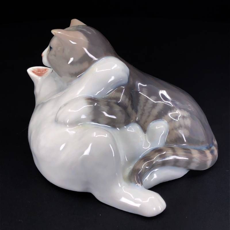 【美品・箱付き】Royal Copenhagen ロイヤルコペンハーゲン／2匹の猫 フィギュリン／陶器／マルチカラー