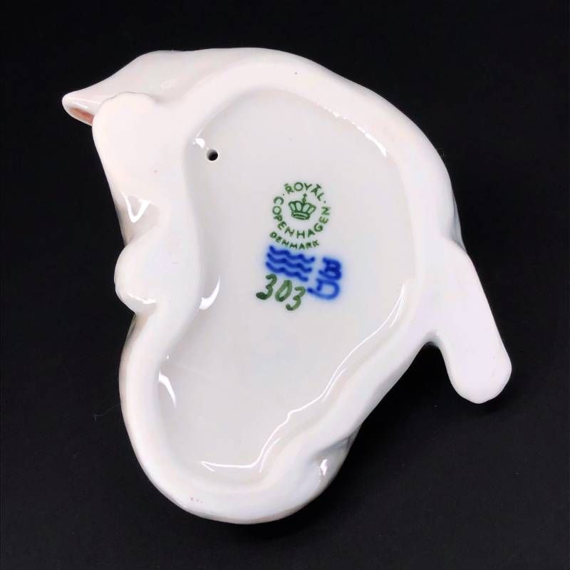 【美品・箱付き】Royal Copenhagen ロイヤルコペンハーゲン／2匹の猫 フィギュリン／陶器／マルチカラー