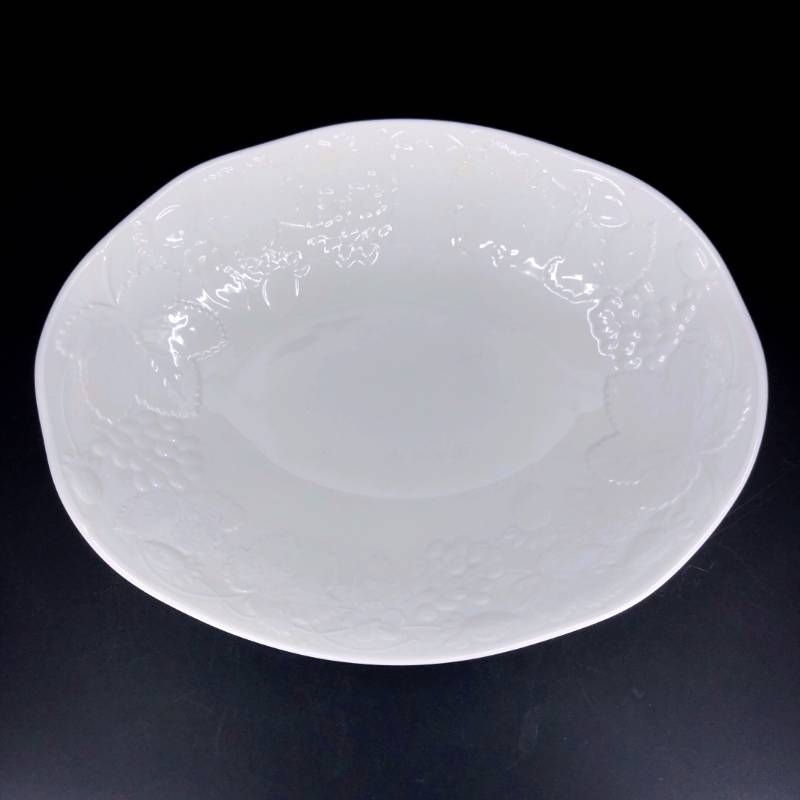【美品・箱付き】WEDGWOOD ウェッジウッド／ワイルドストロベリー アフターヌーン 2段 ケーキスタンド・ストロベリー＆バイン オーバル ボウル セット／陶器／ホワイト
